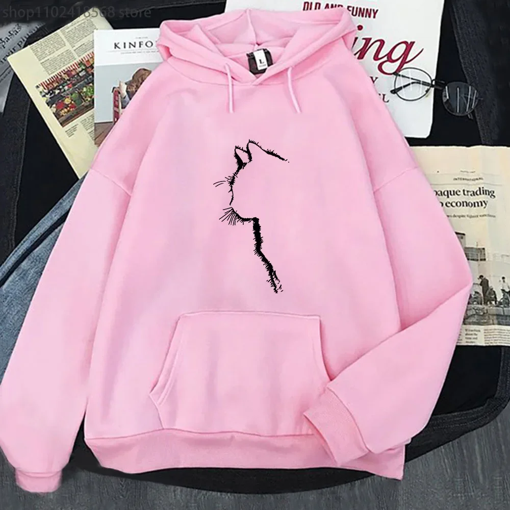 Cartoon Cats Hoodies for Men Funny Cool Animal Cat Printed Sweatshirt Long Sleeve Pullovers Male Hip Hop Streetwear Women Casual