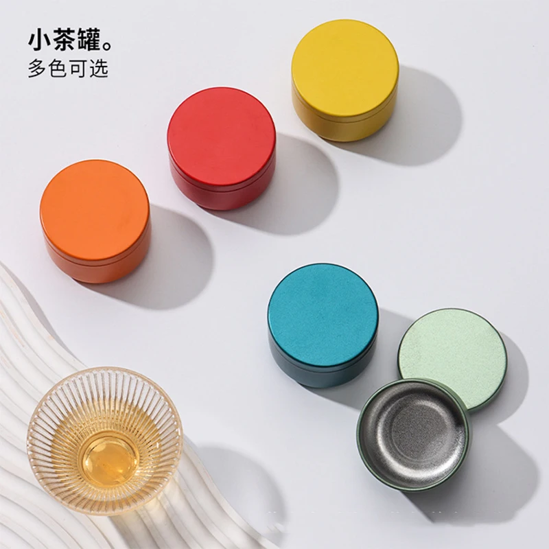 Tea Tin Box Mini Tin Tea Storage Containers Portable 30ml Small Box Candle Making Sealed Tins Jewelry Coffee Spices Storage tea canister,airtight container