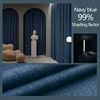 20-30% Sound Insulation Fully Blackout Curtains for Living Dining Room Bedroom Double Sided Linen Cotton Sunshade Customize 2
