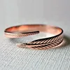 Vintage Pure Cooper Feather Wing Cuff Bangle for Men Women Fashion Punk Style Wristlet Party Jewelry Gifts 1