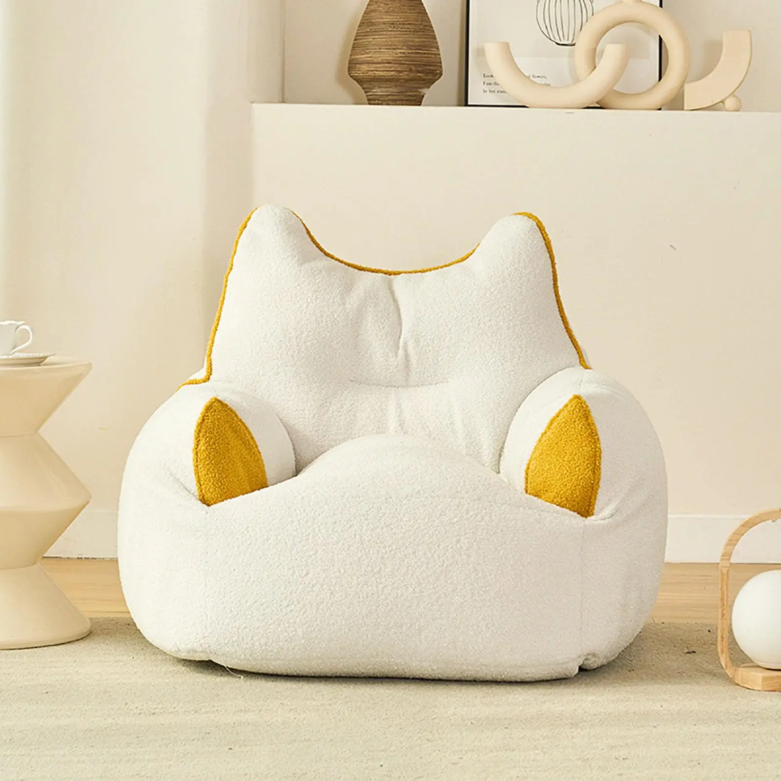 Bean Bag Chair with Memory Foam, Comfy Tufted BeanBag Sofa with Filling, Fluffy Lazy Chair for Dorm, Apartment, Living Room