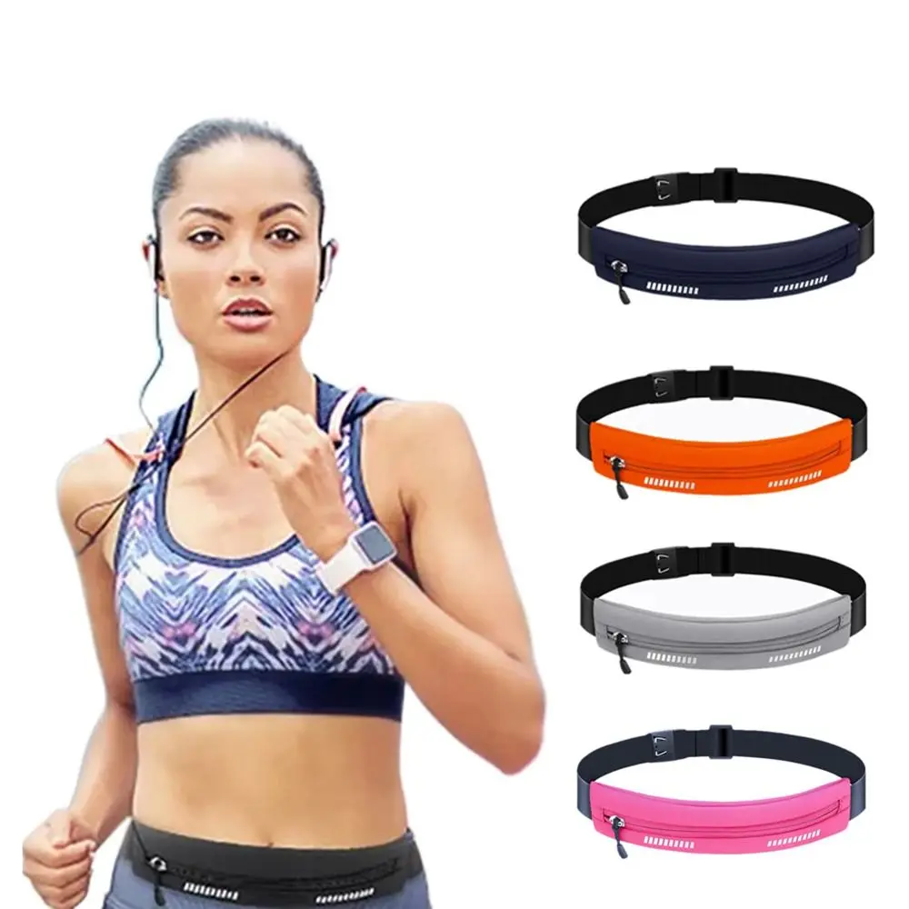 

Wear-resistant Running Waist Bag With Reflective Tape Lycra Marathon Jogging Bag Durable Lightsome Phone Sport Belt Women