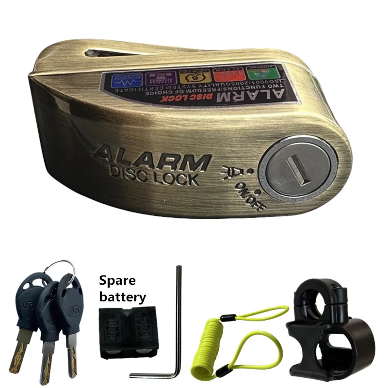 Motorcycle Disc Brake Lock Falante difunctional waterproof Bicycle Scooter Anti-theft Wheel Disc Brake Lock+Spare battery