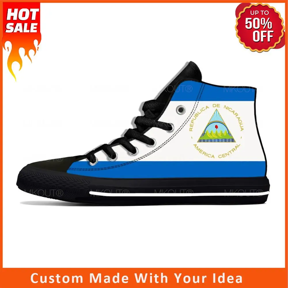 

Высокие кроссовки для мужчин и женщин Никарагуа, повседневная обувь для подростков, холщовые кроссовки с 3D принтом, для косплея, дышащая легкая обувь