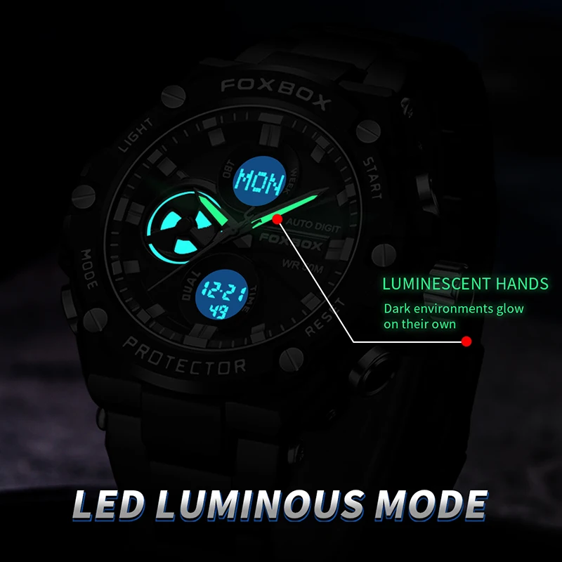 LIGE Top Brand Men's Watches Luxury Big Quartz Wristwatch Waterproof Luminous  Alarm Watch for MenStopwatch Clock