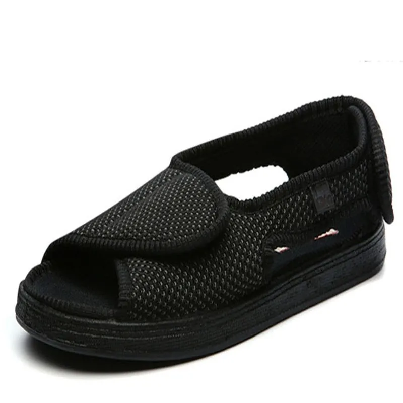 Summer Sandals Adjustable Diabetic Widened Shoes Breathable Non-slip Thumb Valgus Deformation Shoe Elderly Pregnant Feet Swollen Sandals Unisex
