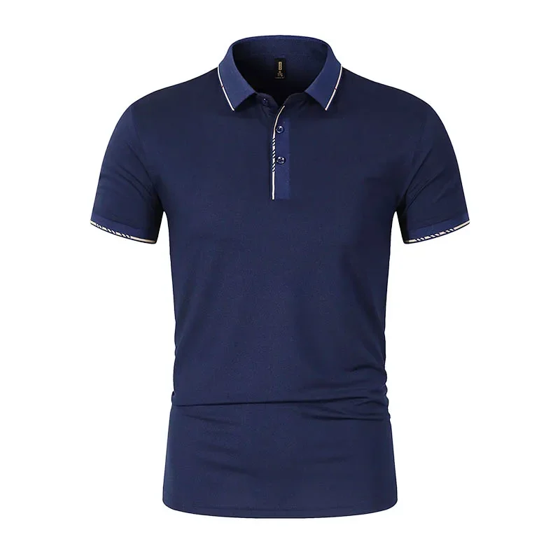

Men's Lapel Polo 2024 New Short Sleeve Solid color Casual Business Fashion Sports Polo T-Shirt for Men Sportwear Tee Top