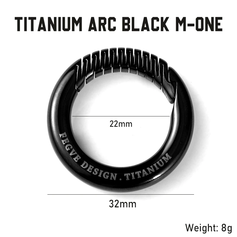 Black Titanium D Buckle Keychain with Horseshoe Design – Premium EDC Accessory