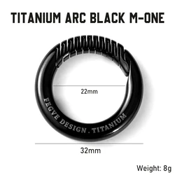 Black Titanium D Buckle Keychain with Horseshoe Design - Premium EDC Accessory (Ti Black ARC M - one)