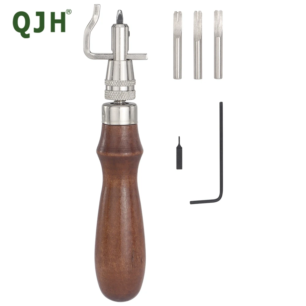 7 in 1 Pro Stitching Groover Set Portable Adjustable Pro Leather Tools Crease Edge Beveler and Stitching Groover Kits
