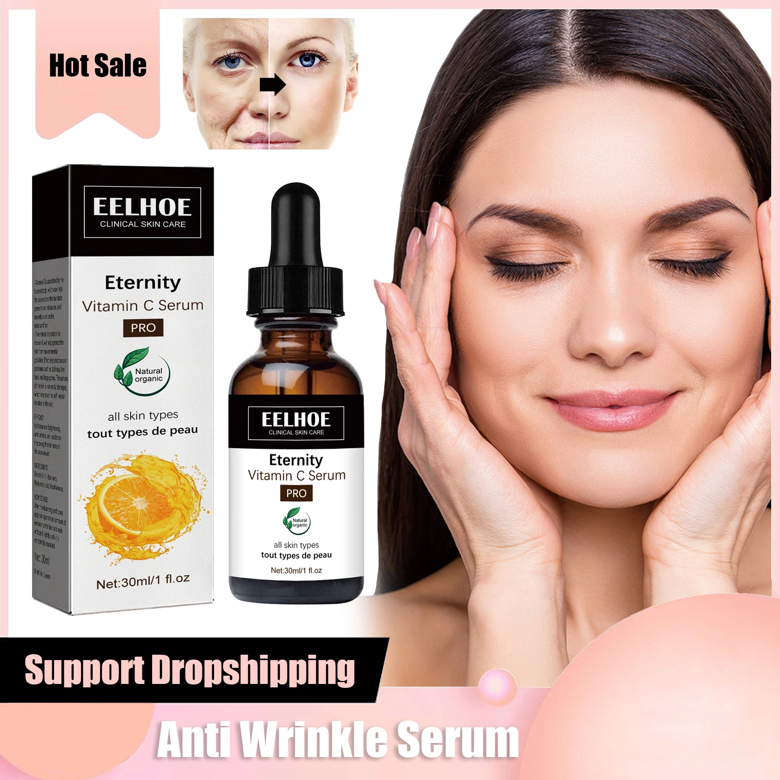 Anti Aging Vitamin C Serum For Face Glowing Brightening Oil Control 