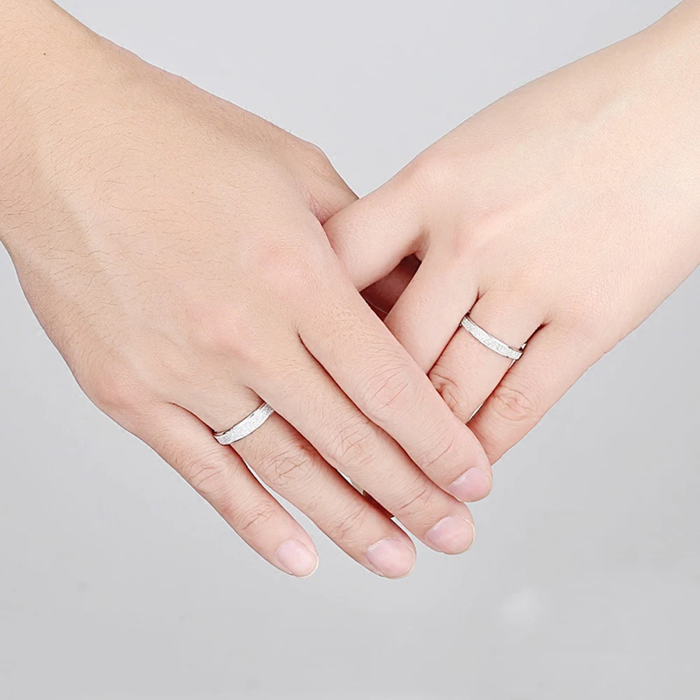 Daifuni 100% Real 925 Sterling Silver Ring Frosted Finger Rings For Woman Men Wedding Band Top Quality Allergy Free Jewelry 6