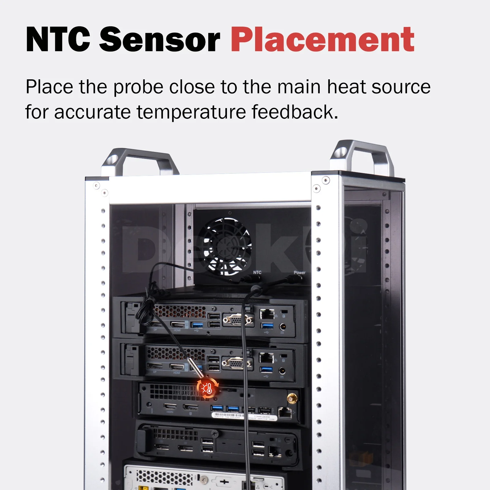 DeskPi RackMate 액세서리 T0/T0-Plus / T1 /T1-Plus / T2 / TL1 서버 캐비닛용 10인치 2U 듀얼 냉각 팬 패널