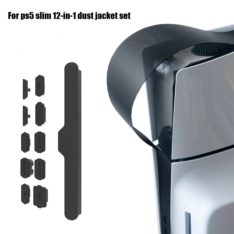 

12IN1 Dust Plug For PS5 Slim Game Console Dust Proof Filter Cover Disc Digital Edition Dust Proof Kit