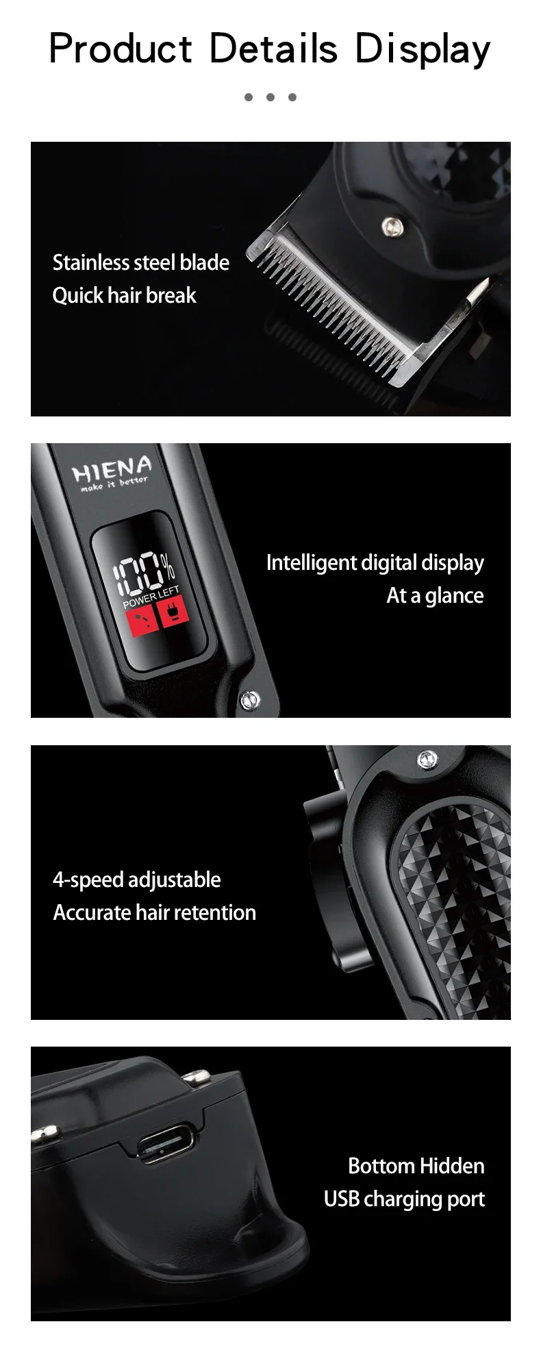Professional Hair Clipper And Trimmer Kit For Men Rechargeable_voghion.com