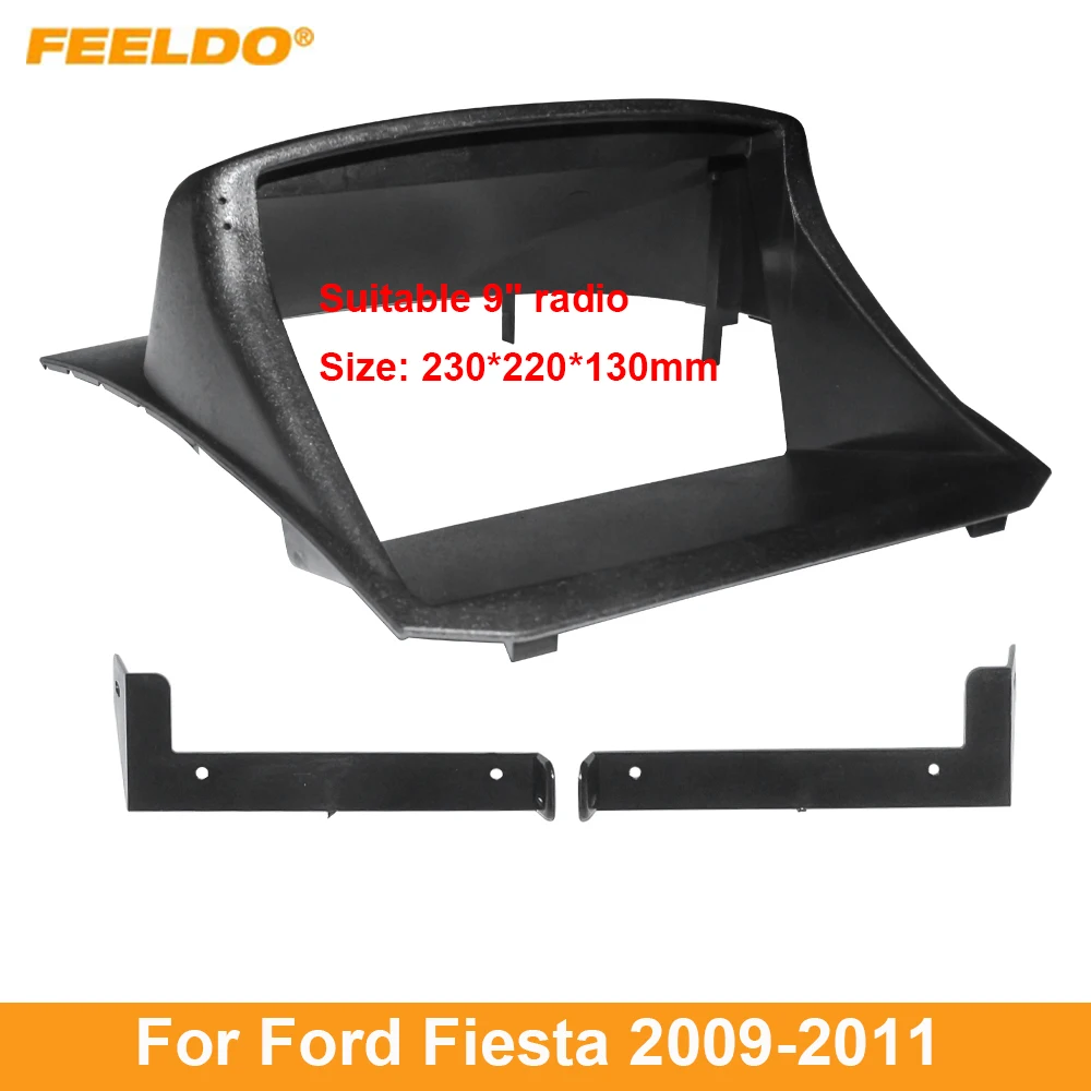 Feeldo Car Audio 9 "Grande Schermo Dash Fascia Panel Frame Kit Adattatore Per Ford Fiesta (09-11) Radio Dash Frame
