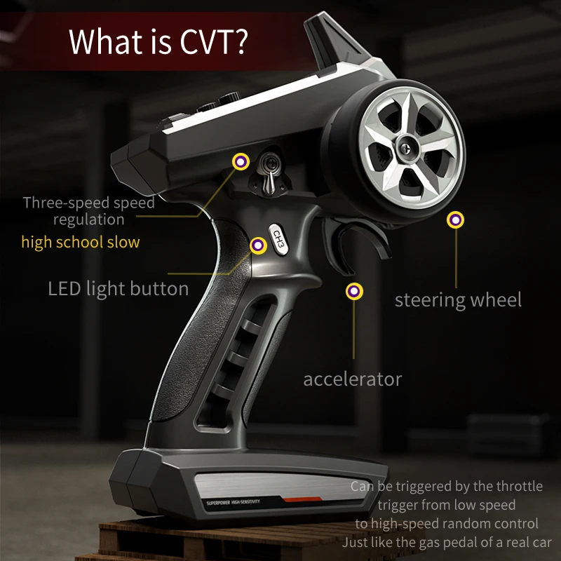 1:16 70km/h Brushless RC Car With LED Light 4WD Remote Control