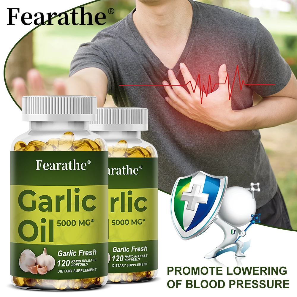 Garlic Oil Softgels, 5000 Mg, Immune, Cardiovascular, Circulation, Heart, Unflavored, Non-GMO, Gluten-Free Supplement