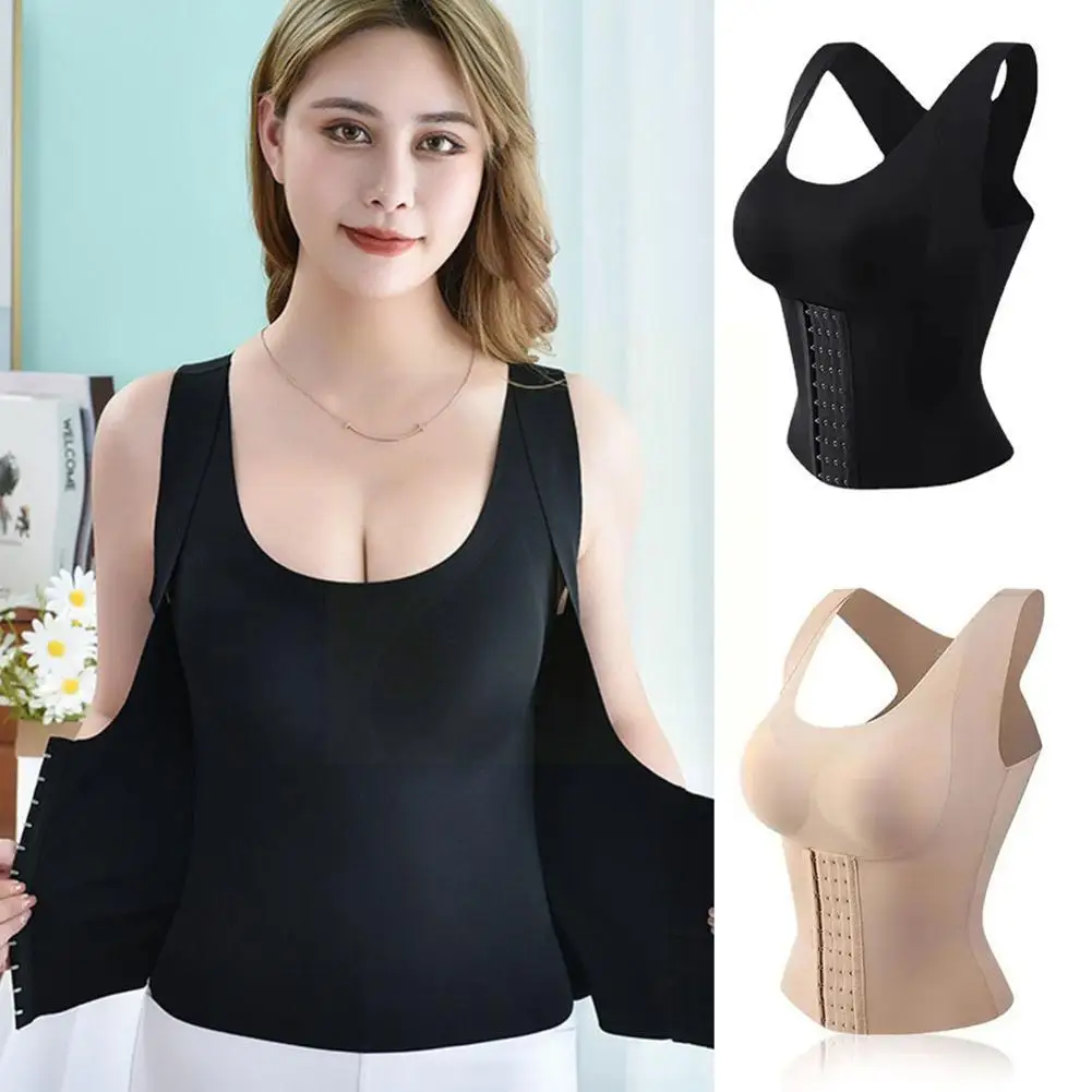 Women Shapewear Girdle Posture Corrector Bra Seamless Control Tops Shaper Vest Body Tummy Sheath Corset Underwear Slimm H7P0