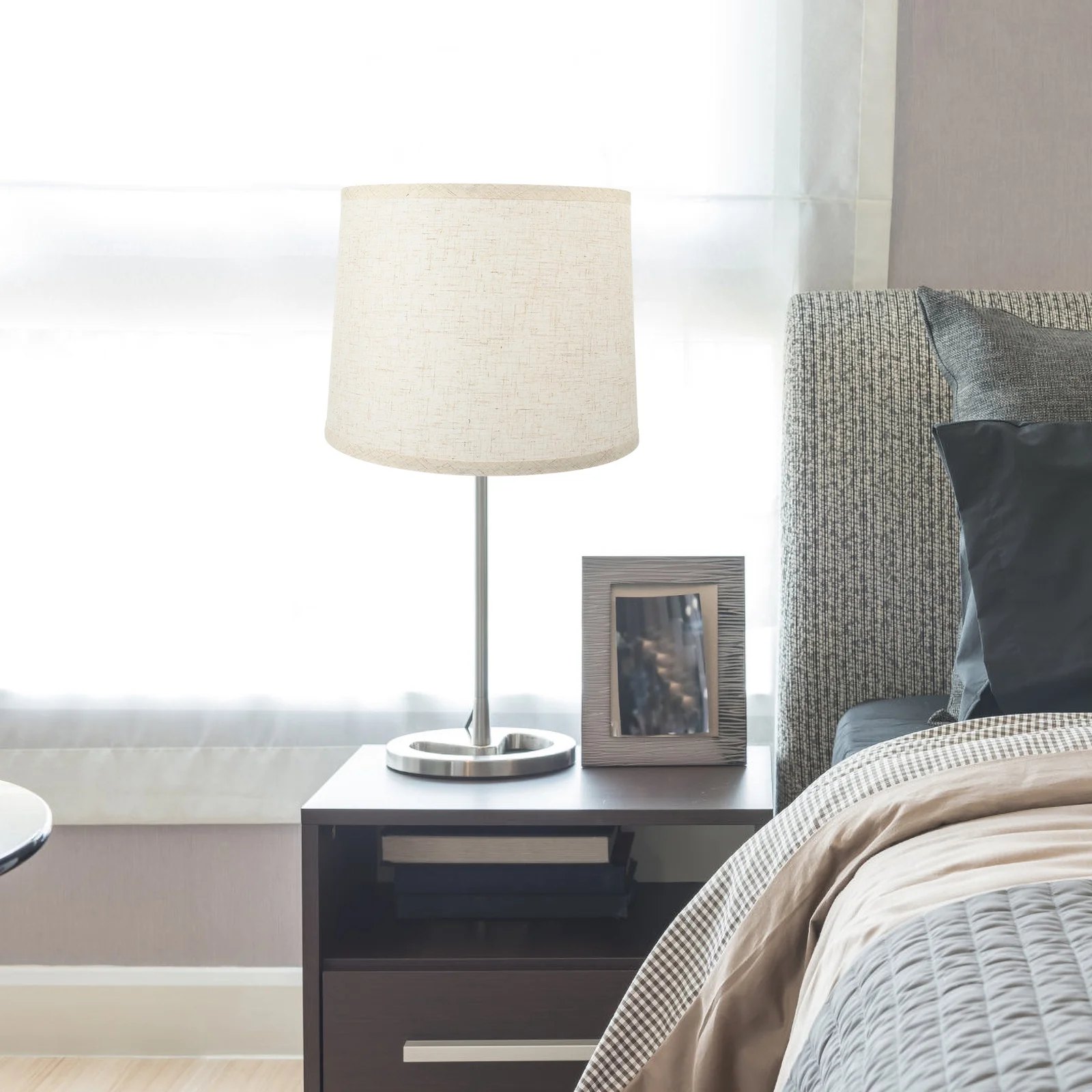 

Lampshades Table Lamp Drum Linen Lamp Shade Lampshade Detachable Light Shade Cover Replacement Beside Nightstand Lamp