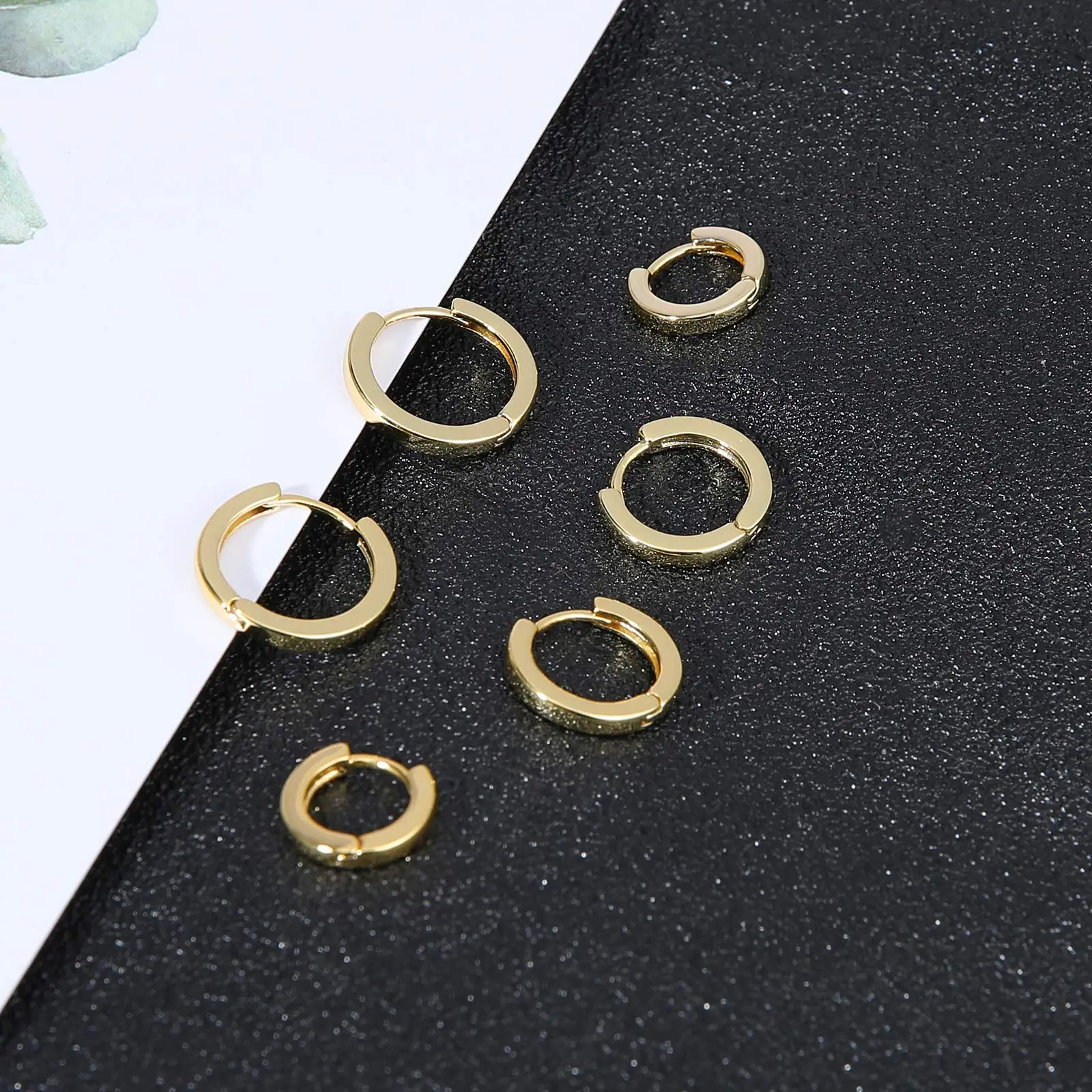 Shevalues Women 3 Pairs Small Earrings Lady Classic 14K Gold Hoop Fashion Tiny Huggie Hoop Earrings Set Hypoallergenic Earring 6