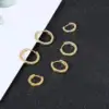 Shevalues Women 3 Pairs Small Earrings Lady Classic 14K Gold Hoop Fashion Tiny Huggie Hoop Earrings Set Hypoallergenic Earring 6