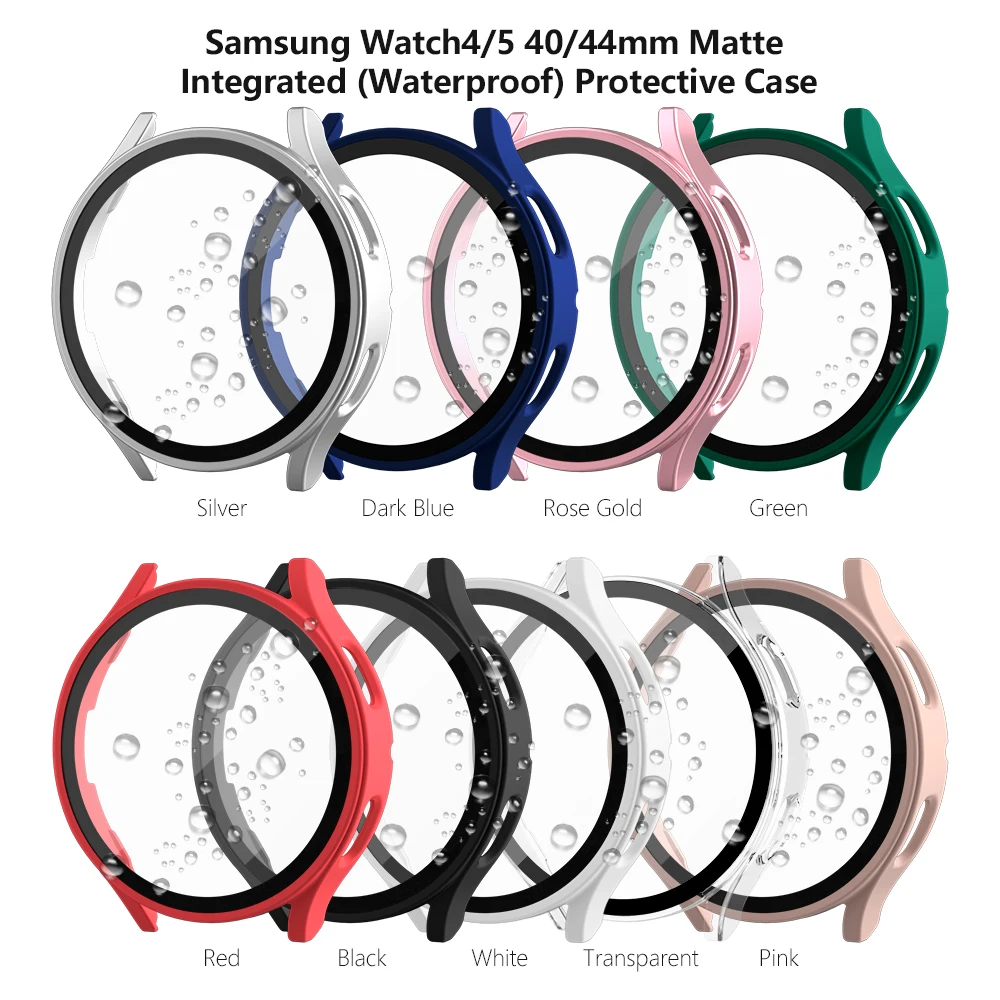 GlassCaseforSamsungGalaxyWatch4WaterproofPCGalaxyWatch40mm