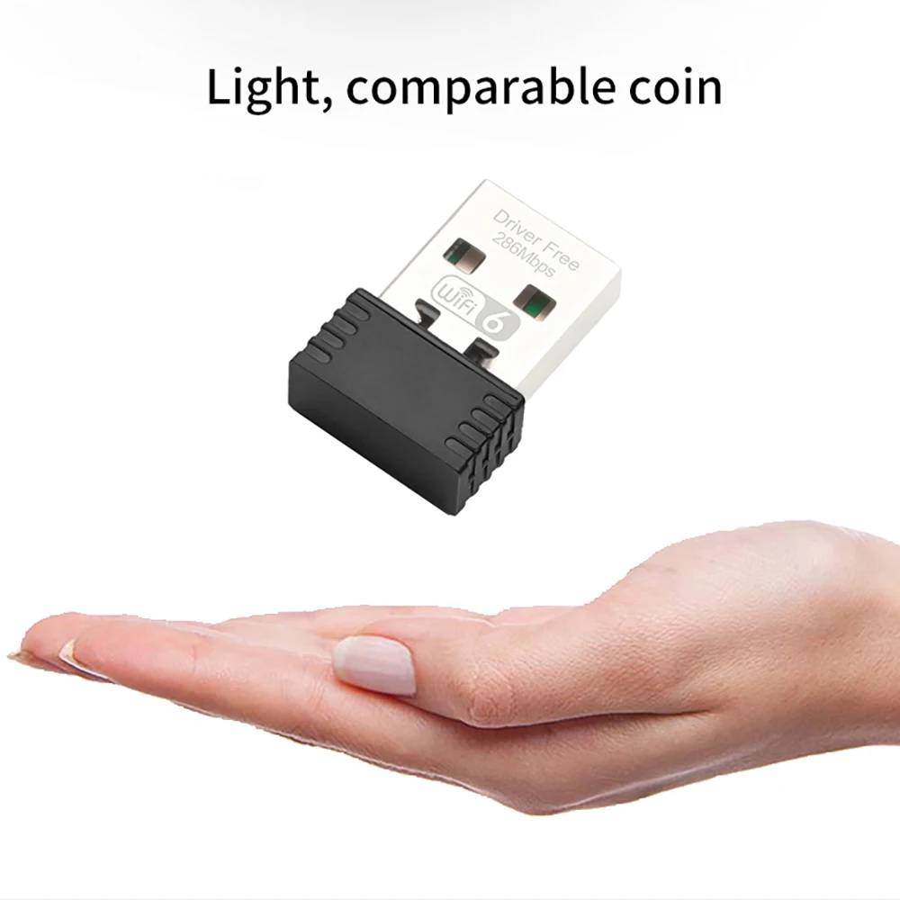 WIFI 6 USB Dongle Mini USB Wifi Adapter 300Mbps Drive free 2.4G Wi-Fi Adapter Plug and Play For PC Deskop Windows 7 10 11