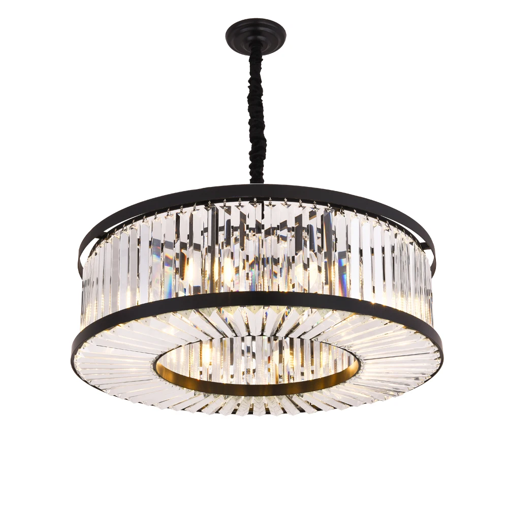 

Modern Crystal Chandelier Light Minimalist Creative Hollow Round Pendant Lamp Fixture Vintage Style for Household Living Room