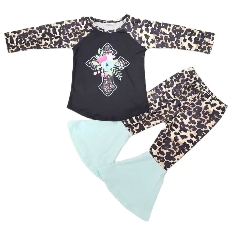 Rts Hot Sale Cross Print Kids Clothes Wholesale Children's Boutique