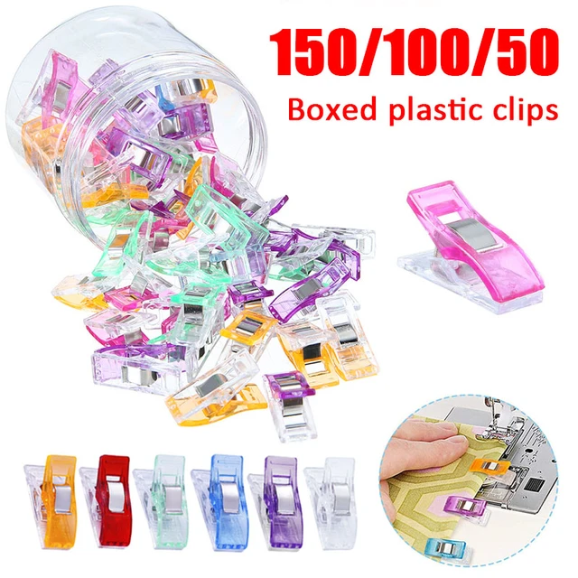 Sewing Clips, 100 Pcs with Plastic Box, Assorted Colors Quilt Clips  Quilting Clips for Fabric Clips for Sewing and Quilting, Fabric Sewing  Binding