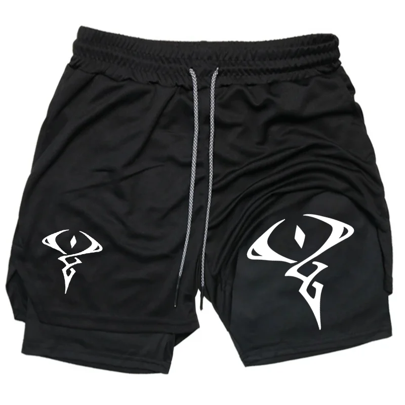 Men's 2-in-1 Shorts Training Fitness Y2K Workout Moisture Absorbing Elastic Waistband Jogging Gym Tennis Trail Running Shorts