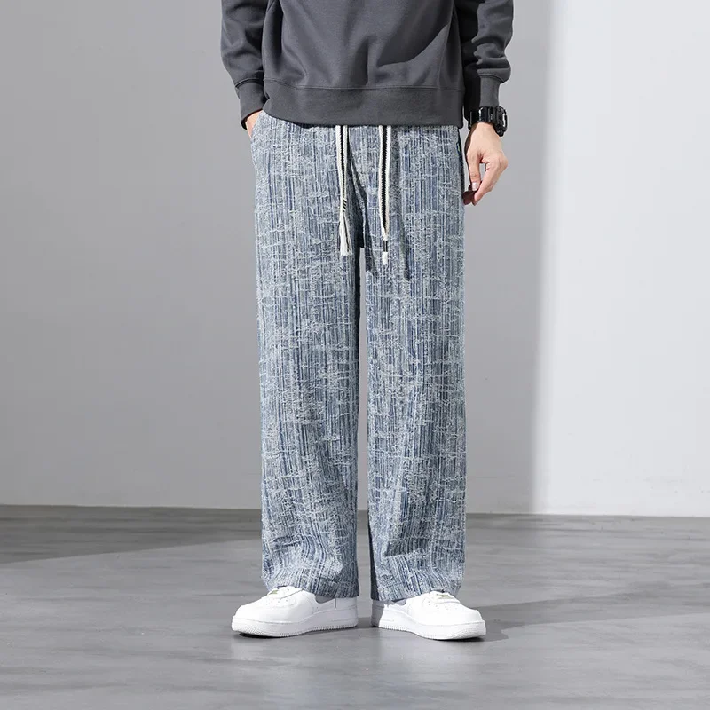 

2024 Spring New Streetwear Baggy Jeans Men Korean Fashion Loose Straight Wide Leg Pants Male Brand Clothing Big Size 6XL 7XL 8XL