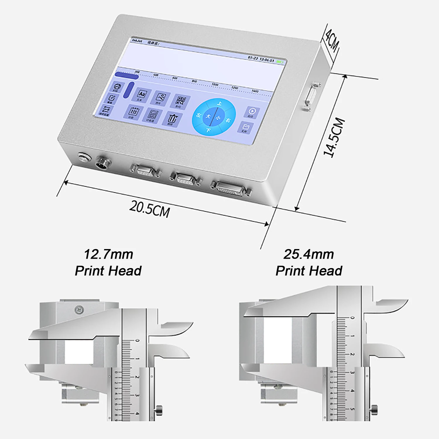 DW-MAX 12.7/25.4mm TIJ Industrial Online Thermal Inkjet Printer Text QR Barcode