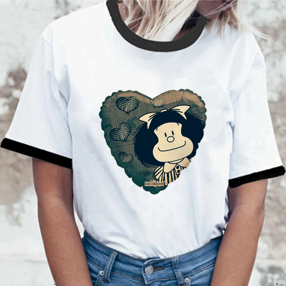 

Футболка Mafalda, женские дизайнерские летние футболки с графическим рисунком, дизайнерская одежда для девочек