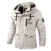 Fashion Men's Casual Windbreaker Jackets Hooded Jacket Man Waterproof Outdoor Soft Shell Winter Coat Clothing Warm Plus Size 1