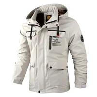 Fashion Men's Casual Windbreaker Jackets Hooded Jacket Man Waterproof Outdoor Soft Shell Winter Coat Clothing Warm Plus Size 1