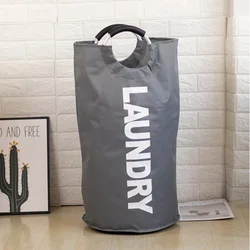 Foldable Padded - Handle Large - Capacity Waterproof Laundry Basket (Grey)