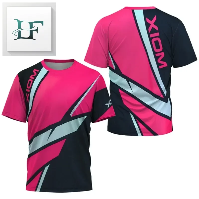 Gradient Pattern Men's Table Tennis T-Shirt Summer Tennis Badminton Short Sleeve