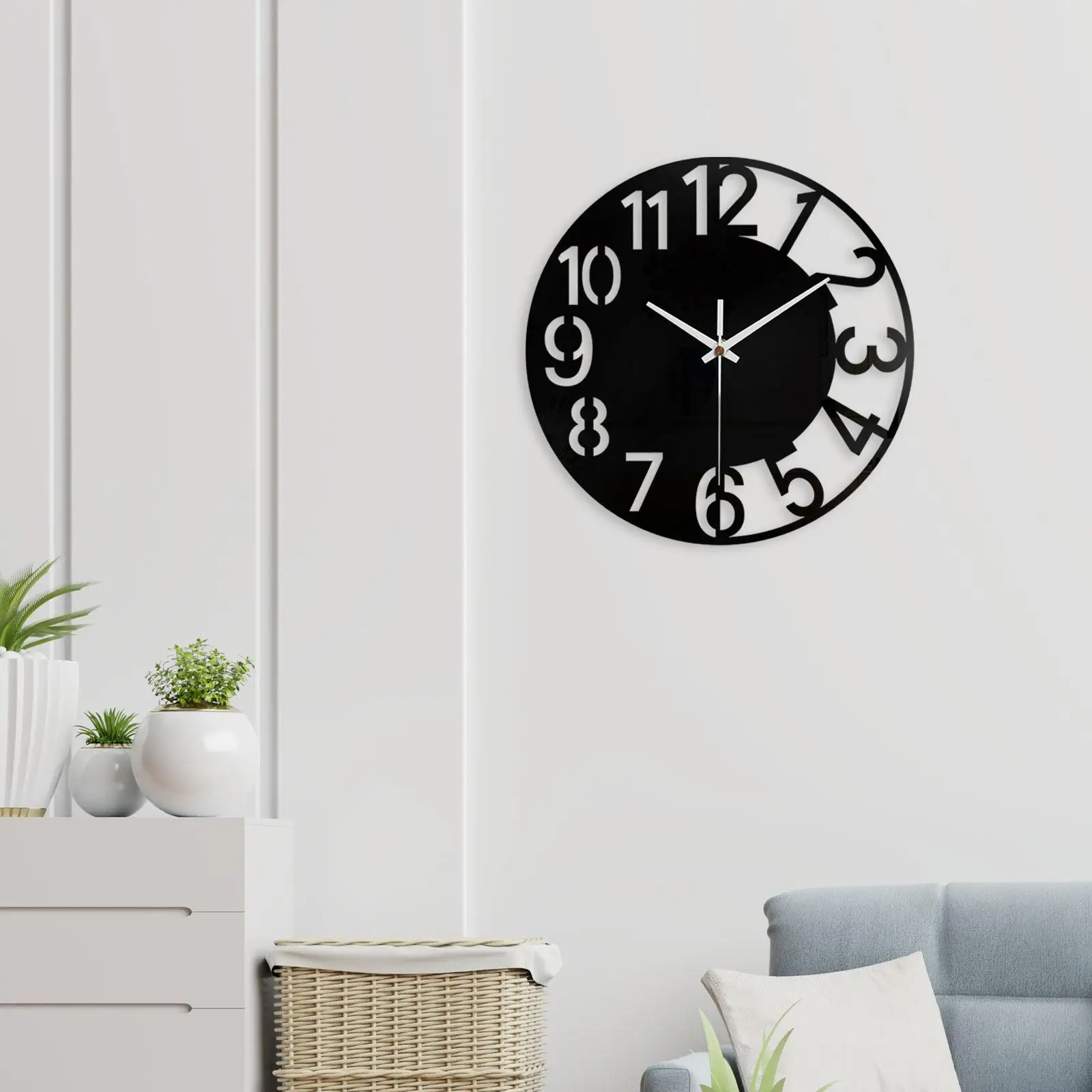 Acrylic Wall Clock Easy to Read Festival Gift Round Wall Clock Big Wall Clock for Kitchen Bedroom Bathroom Hotel Decoration