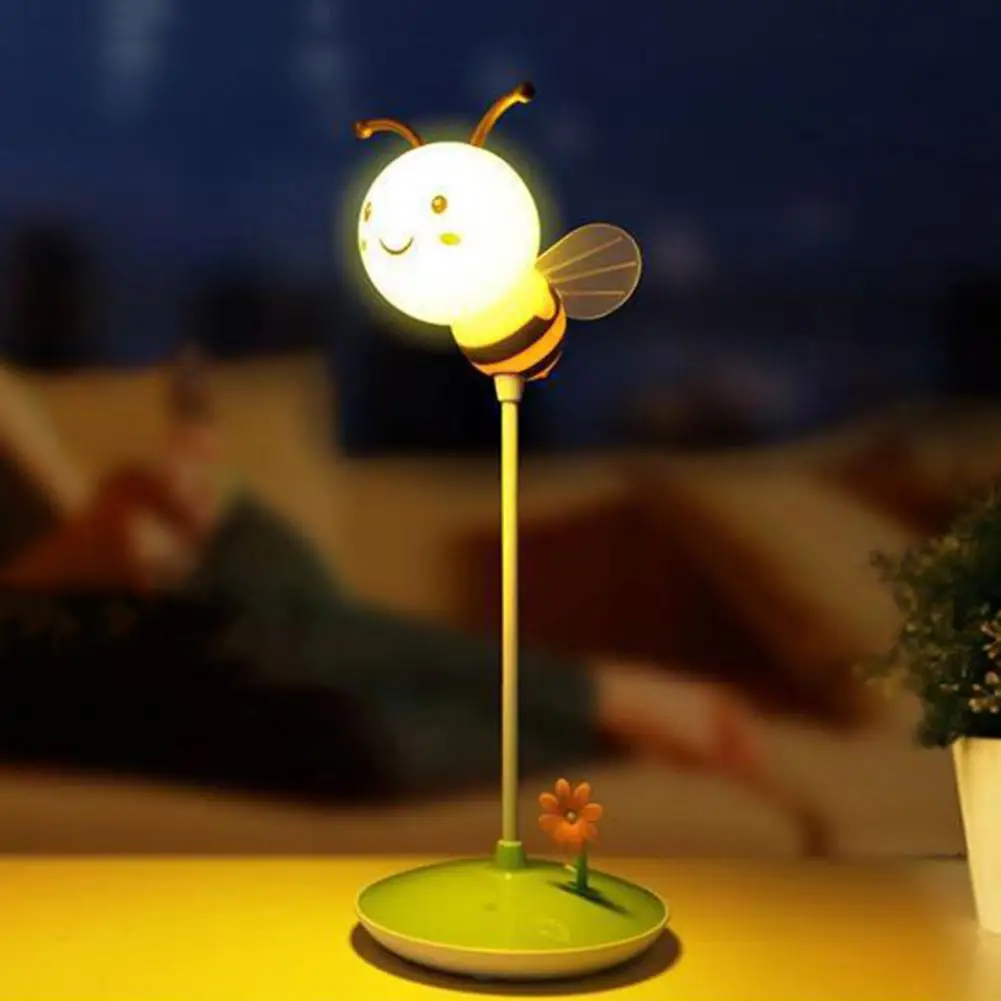 

Energy-saving Night Light Cartoon Bee Design Led Bedside Lamp with Flexible Hose Dimmable Timer Function Night Light for Kids'