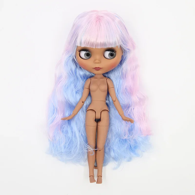 DBS-Boneca Matte Frosted Blyth com corpo de 19 articulações, rosto bronzeado, pele escura, moda DIY, boneca à fantasia, presentes para meninas, 30cm, 1:6