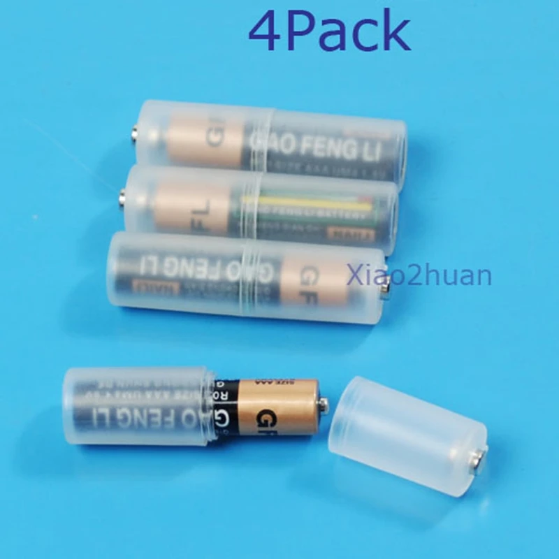 4X Battery battery holder Convertor Size AAA R03 to AA LR6 + Plastic Box W3JD