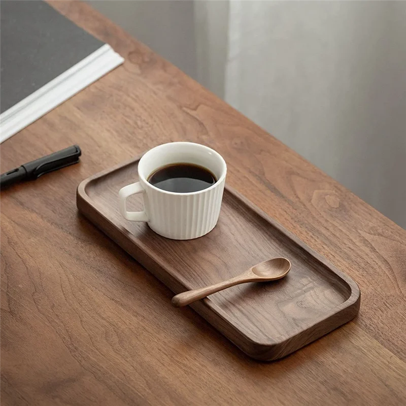 1 Pcs Solid Wood Small Tray Rectangle Platter Bathroom Tray Dinner Tea Coffee