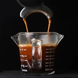 70ml Big Width Milk Cup Glass With Scale Heat-resistant Glass Measuring Cup Jigger For Espresso Coffee Double-mouthed Ounce Cup