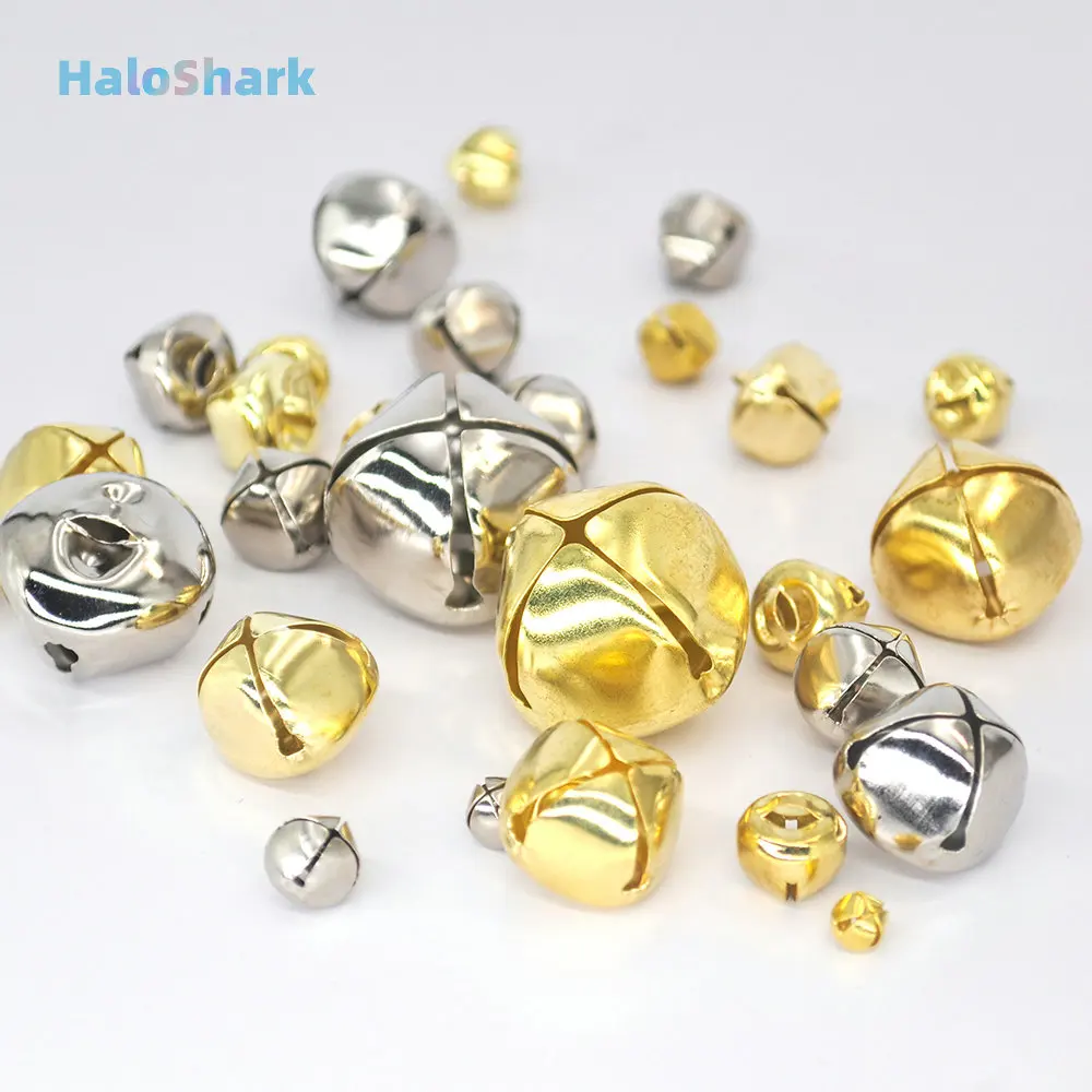 

6-30mm Mixed Size Gold-plated/Silver iron Christmas Tree Cross Bell Ball Pendant Decoration Handmade Party DIY Craft Accessories