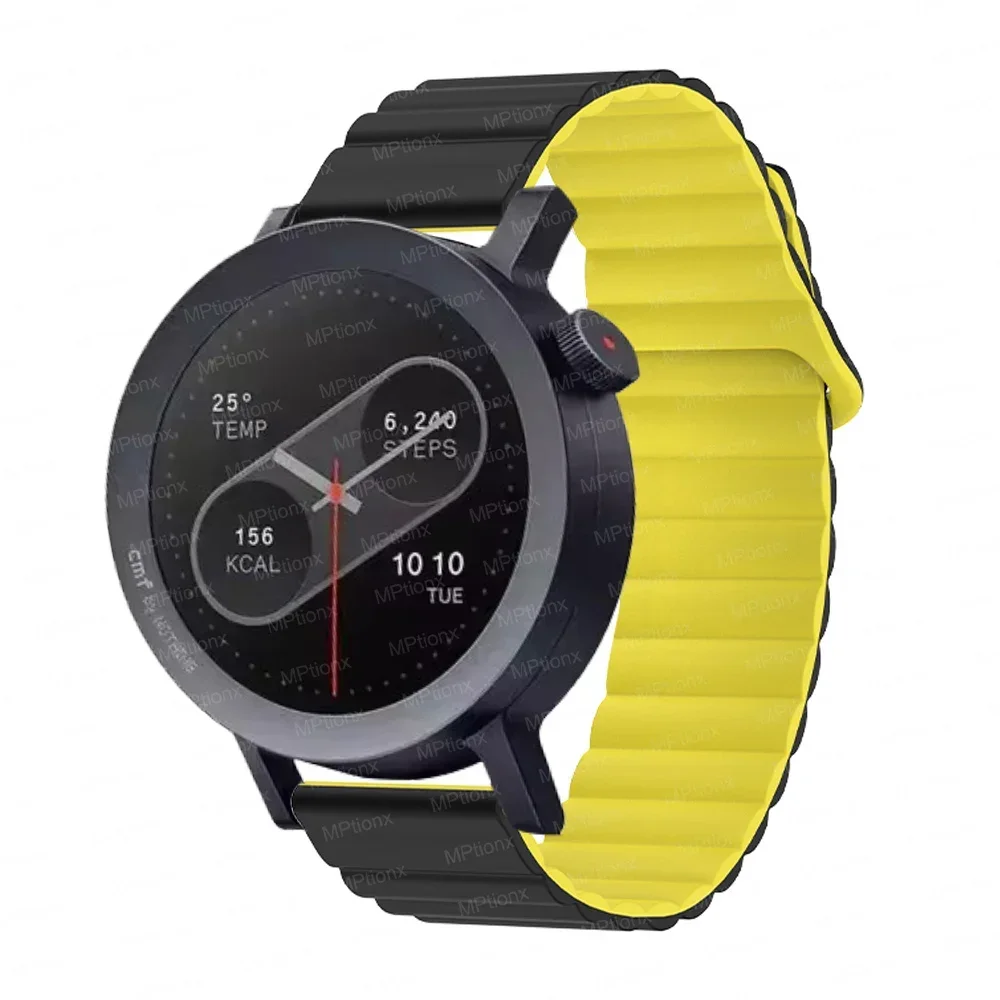 Silicone Sport Wristband for Smartwatch - 22mm Magnetic Loop Bracelet Accessory