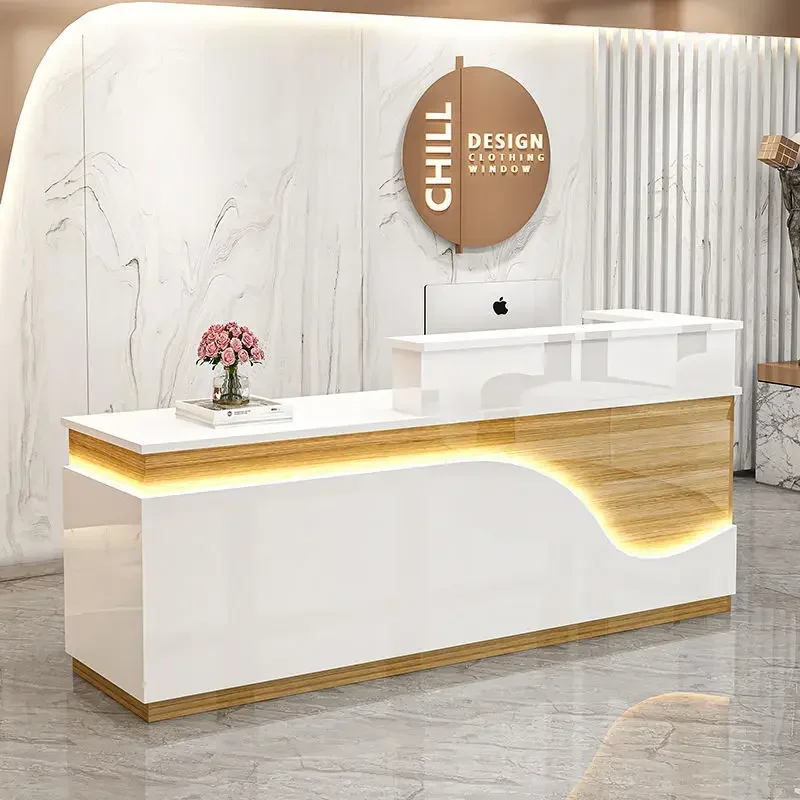 Eption Desk Office Nail Checkout Advisory Commercial Modern Mobile Bar Counter RecReception Desk Beauty Bureau Furniture New