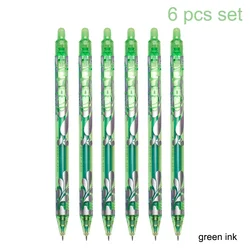 Vibrant Erasable Gel Pens Set - Pack of 6 with Washable Ink for Office and School Writing (6pcs Green)