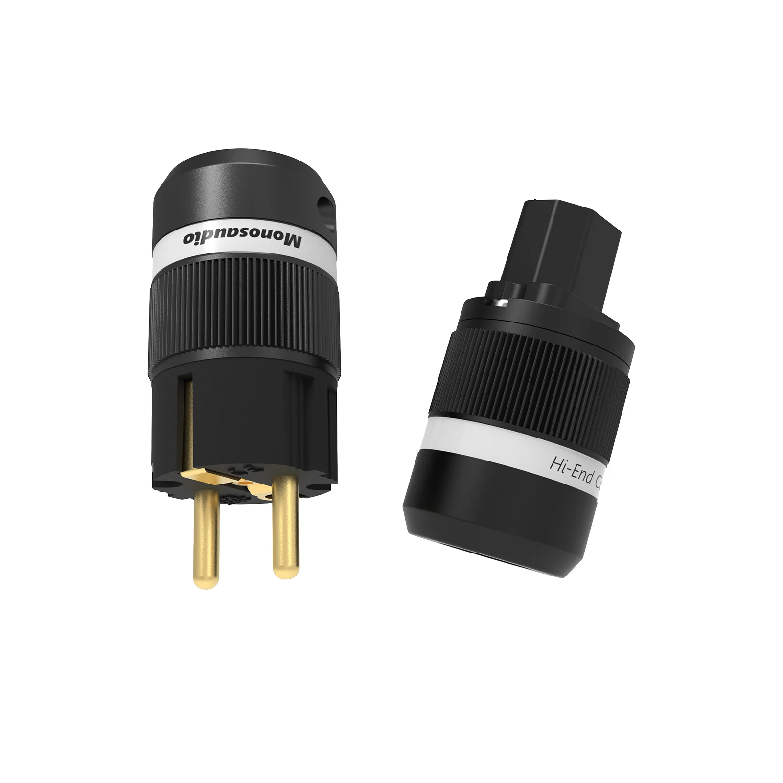 Monosaudio E100G/F100G 24K Vergoldeter Reinkupfer Hifi-Netzstecker Schuko-Stecker + IEC-Buchsenanschluss – Detail 2
